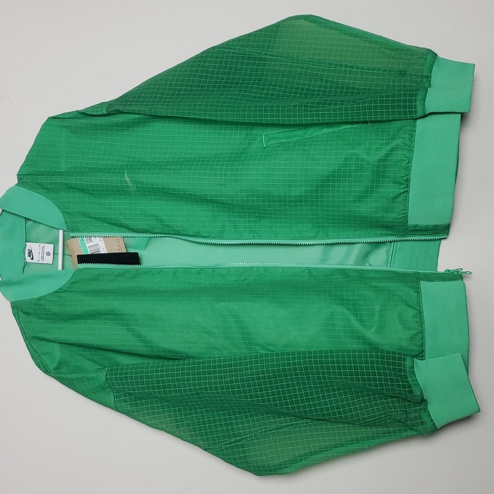 NWT Nike Essentials  Green Varsity Woven Bomber Jacket - Picture 14 of 14